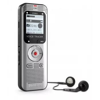 Diktofon Philips Voice Tracer DVT2015 sisemälu välkmälukaart hõbedane 2370 h salvestusaeg