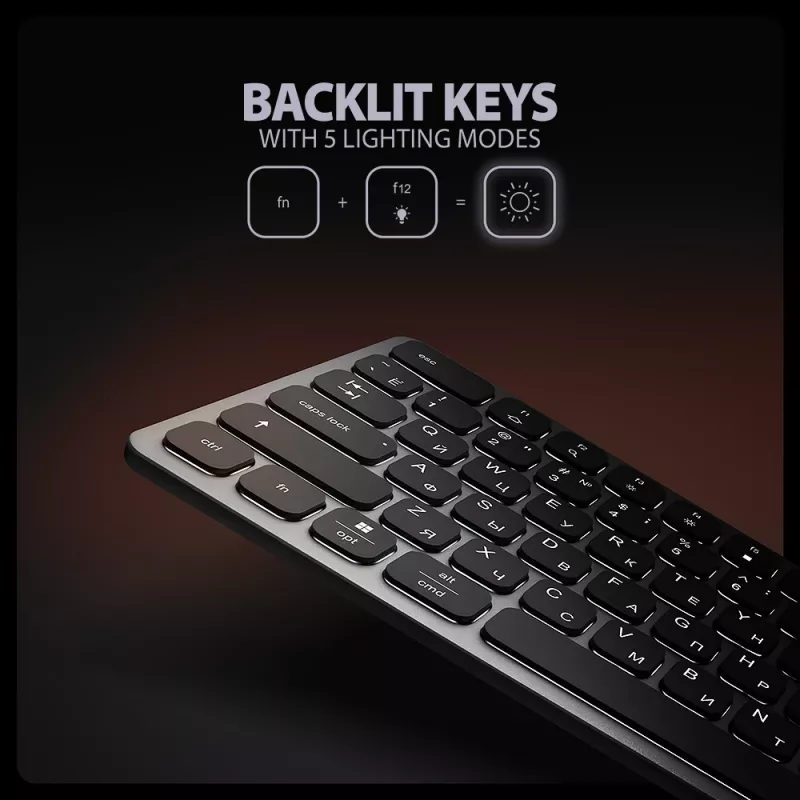 Axagon HMC-KB-CRL, USB 5 Gbps keskus klaviatuuriga, HDMI 4K/60Hz, 3x USB-A, SD/mSD, heli, PD100, kirillitsa klahvistik