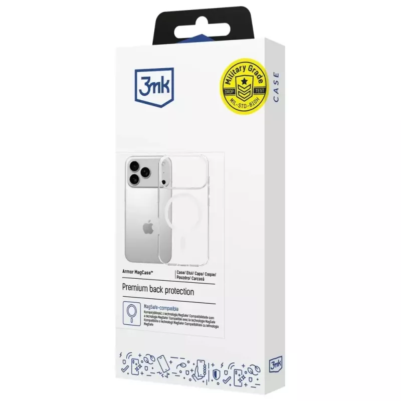 Kaitseümbris 3MK Armor MagCase Apple iPhone 17 Pro jaoks, magnetkinnitus, läbipaistev/suitsune viimistlus