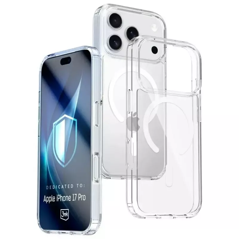 Kaitseümbris 3MK Armor MagCase Apple iPhone 17 Pro jaoks, magnetkinnitus, läbipaistev/suitsune viimistlus