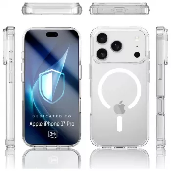 Kaitseümbris 3MK Armor MagCase Apple iPhone 17 Pro jaoks, magnetkinnitus, läbipaistev/suitsune viimistlus