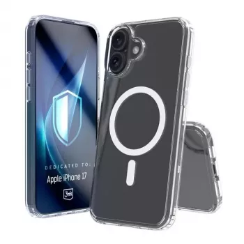 Phone cover 3MK for Apple iPhone 17, transparent TPU/PU case, for 6.3 inch (16 cm) screen