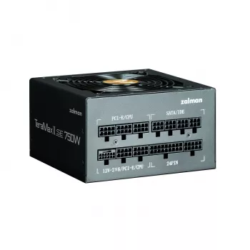 Toiteplokk ZALMAN TeramaxII SE 750 W ATX 18+10 kontakti, 80 PLUS Gold, 120 mm ventilaator, must