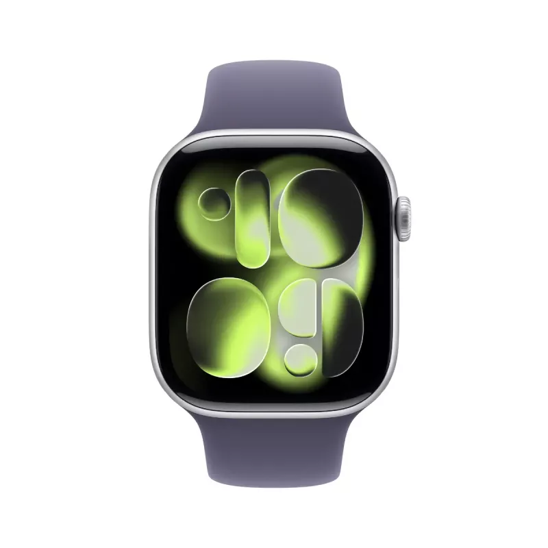 Nutikell Apple Watch Series 11 GPS 46mm hõbedane alumiiniumkorpuse Purple Fog spordirihm S/M
