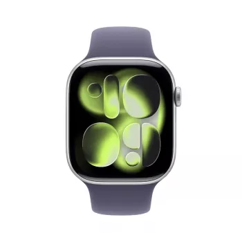 Apple Watch Series 11 GPS + Cellular 46mm hõbedane alumiiniumkorpus lilla udu spordirihmaga – M/L