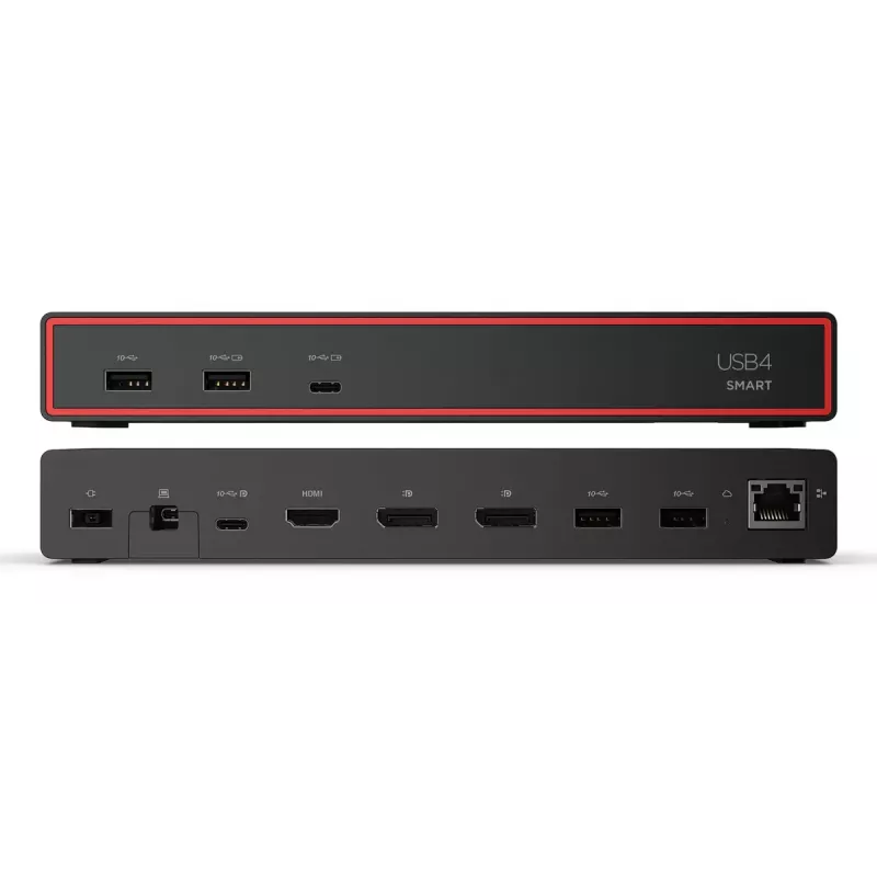 Docking station Lenovo ThinkPad USB4 Smart Dock 5500 — USB4 host, 4x USB-A Gen2, HDMI, Gigabit Ethernet, 135W adapter, Eclipse Must