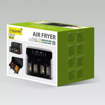 Kuumõhufritüür Maestro MR-758, kahekorviline 2×4,5 l maht, 1400–1800 W, reguleeritav 80–200 °C, 8 programmi, 30 min taimer