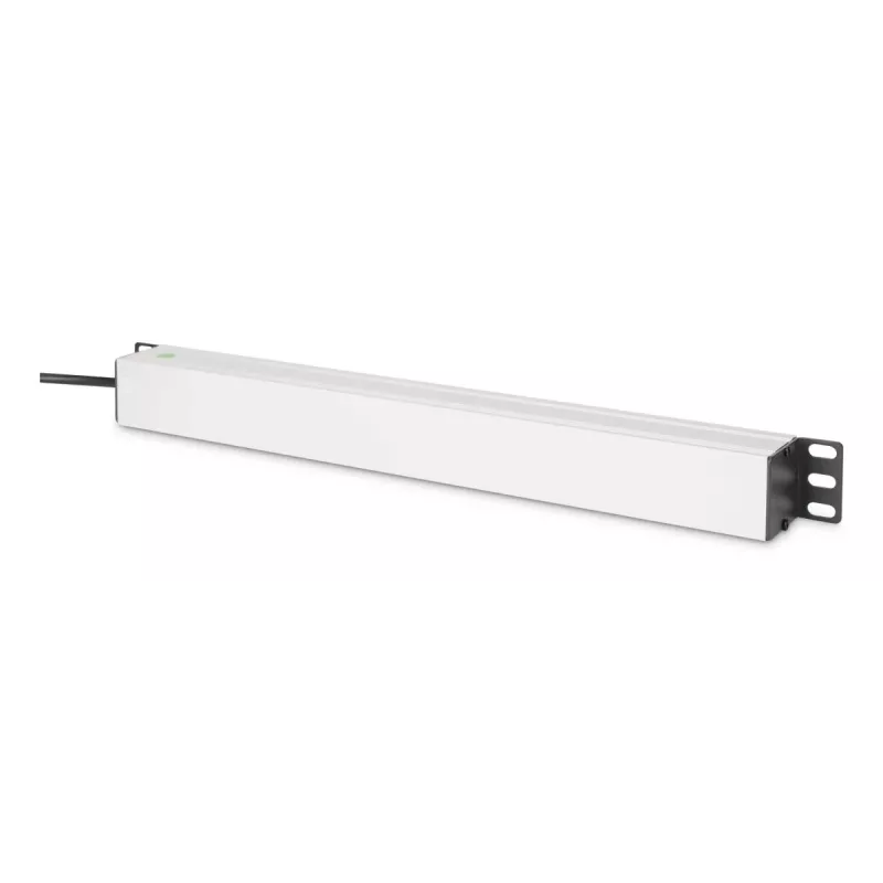 DIGITUS PDU - 1U alumiiniumist riiulikinnituseks 8x CEE 7/7 pistikupesa 1x pistikupesa 10A pistik 250 VAC 50/60 Hz IEC C14 pistik eelkaitsmega