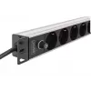 DIGITUS PDU - 1U alumiiniumist riiulikinnituseks 8x CEE 7/7 pistikupesa 1x pistikupesa 10A pistik 250 VAC 50/60 Hz IEC C14 pistik eelkaitsmega