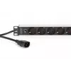 DIGITUS PDU - 1U alumiiniumist riiulikinnituseks 8x CEE 7/7 pistikupesa 1x pistikupesa 10A pistik 250 VAC 50/60 Hz IEC C14 pistik eelkaitsmega
