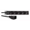 DIGITUS PDU - 1U alumiiniumist raamile paigaldatav 8x turvapistikupesa 1x pistikupesa 16A 230VAC 50/60Hz IEC C20 pistik