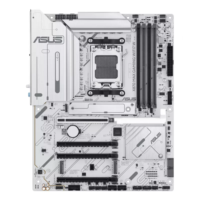 Emaplaat ASUS X870 MAX GAMING WIFI7 W ATX — AMD X870, Socket AM5, DDR5, 4 DIMM, Wi‑Fi 7, 2.5Gb LAN