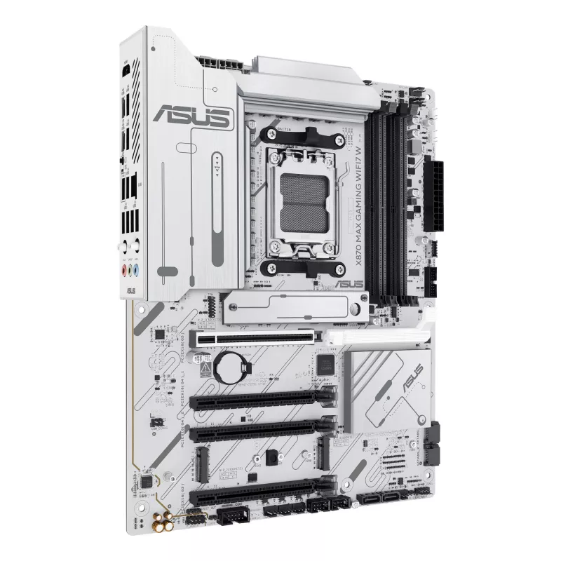 Emaplaat ASUS X870 MAX GAMING WIFI7 W ATX — AMD X870, Socket AM5, DDR5, 4 DIMM, Wi‑Fi 7, 2.5Gb LAN