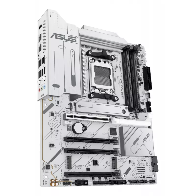Emaplaat ASUS X870 MAX GAMING WIFI7 W ATX — AMD X870, Socket AM5, DDR5, 4 DIMM, Wi‑Fi 7, 2.5Gb LAN