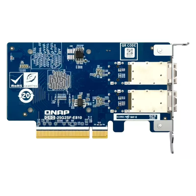 QNAP QXG-25G2SF-E810 võrgukaart Sisemine Kiudoptiline 25000 Mbit/s