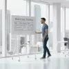 Tahvel ergo office ER-306 — kustutatav ühepoolne horisontaalne tahvel, 1190×790 mm, eraldiseisev terasratastel alus