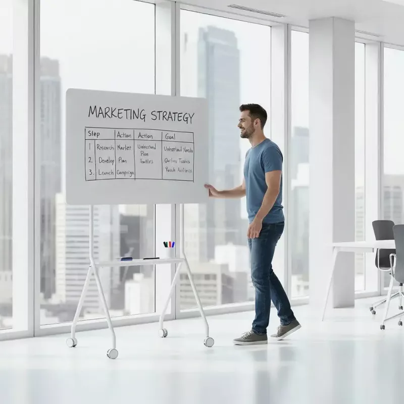 Tahvel ergo office ER-306 — kustutatav ühepoolne horisontaalne tahvel, 1190×790 mm, eraldiseisev terasratastel alus