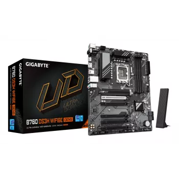 GIGABYTE B760 DS3H WIFI6E GEN5 emaplaat – toetab Intel Core 14. põlvkonna protsessoreid, 8+2+1 faasi digitaalne VRM, kuni 5600 MHz DDR5, 2xPCIe 4.0 M.2, Wi-Fi 6E, 1GbE LAN, USB 3.2 Gen 2x2