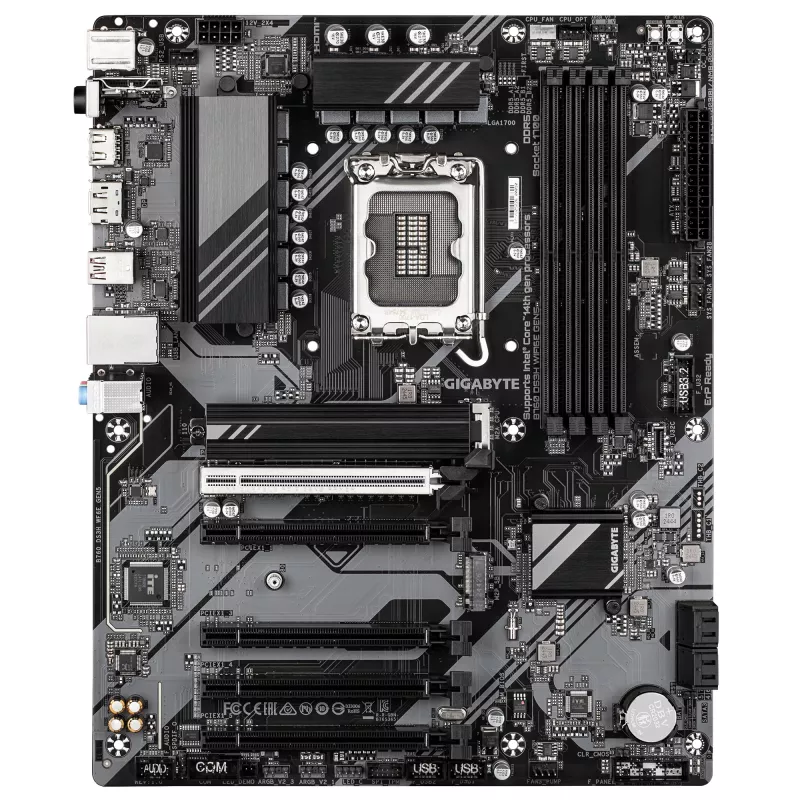 GIGABYTE B760 DS3H WIFI6E GEN5 emaplaat – toetab Intel Core 14. põlvkonna protsessoreid, 8+2+1 faasi digitaalne VRM, kuni 5600 MHz DDR5, 2xPCIe 4.0 M.2, Wi-Fi 6E, 1GbE LAN, USB 3.2 Gen 2x2