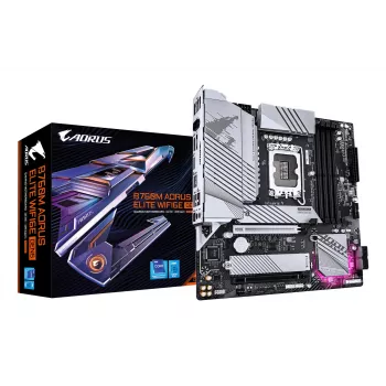 GIGABYTE emaplaat B760M AORUS ELITE WIFI6E GEN5 — Micro ATX, LGA1700, DDR5 kuni 5600MHz, 12+1+1 VRM, 2x PCIe4.0 M.2, Wi‑Fi 6E, 2.5 GbE