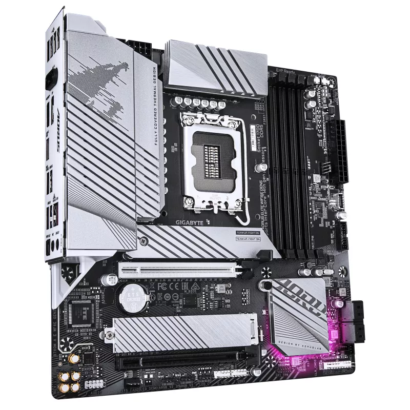 GIGABYTE emaplaat B760M AORUS ELITE WIFI6E GEN5 — Micro ATX, LGA1700, DDR5 kuni 5600MHz, 12+1+1 VRM, 2x PCIe4.0 M.2, Wi‑Fi 6E, 2.5 GbE