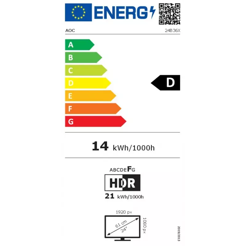 AOC B3 24B36X arvutikuvar 60,5 cm (23,8 tolli) 1920 x 1080 pikslit Full HD LED Must