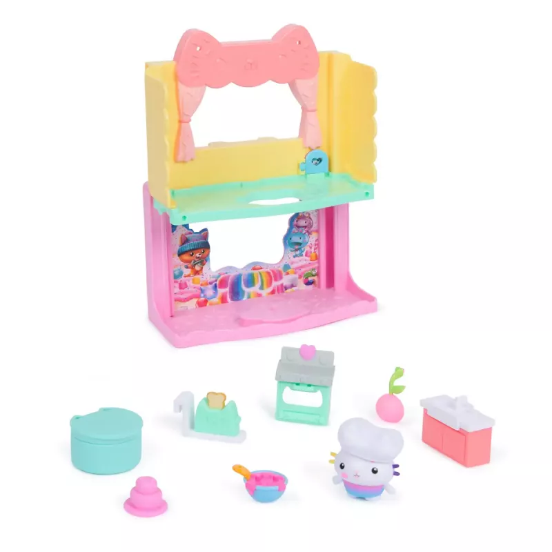 Märulifiguur Gabby's Dollhouse Cakey's Sprinkle Cake-tastic Kitchen mitmevärviline