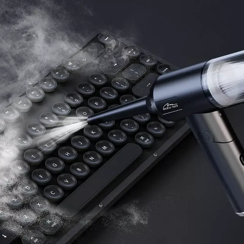 Mini puhur MEDIA-TECH MT6538 2 IN 1 Jet Air Duster — juhtmevaba käsipuhasti, 2000 mAh, 65 W, 2500 l/min, 7000 Pa