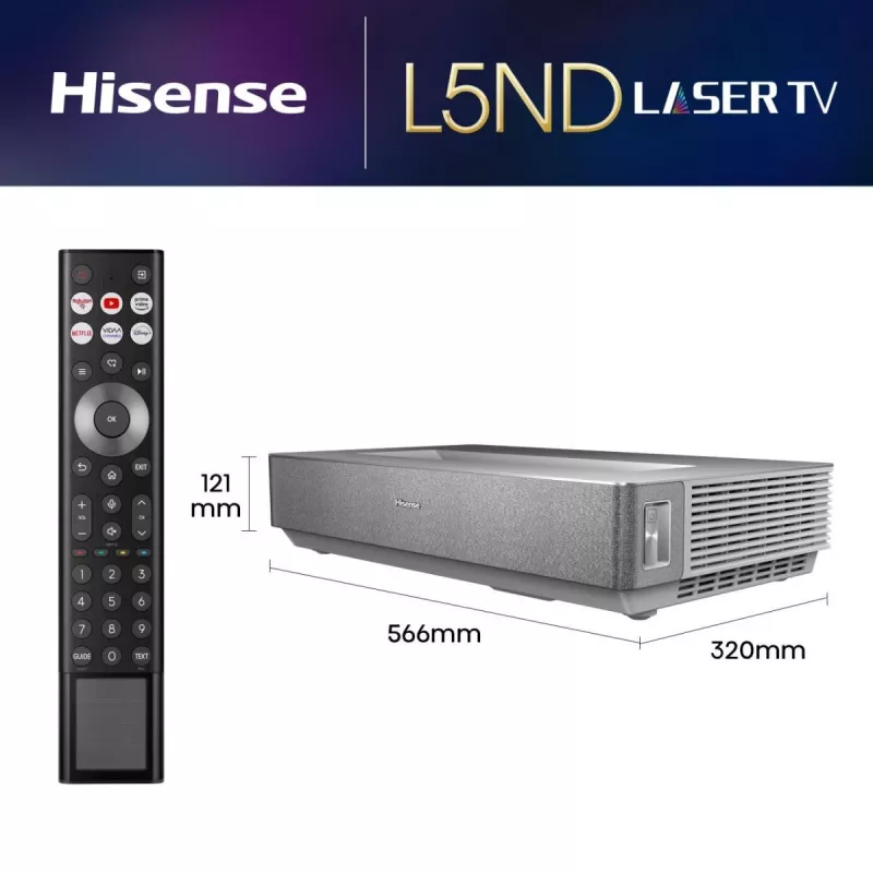 Hisense 120L5ND projektsioonteler Ülilühifookusega projektor 2700 ANSI luumenit DLP UHD 4K (3840x2160) Must, Hõbedane 3D