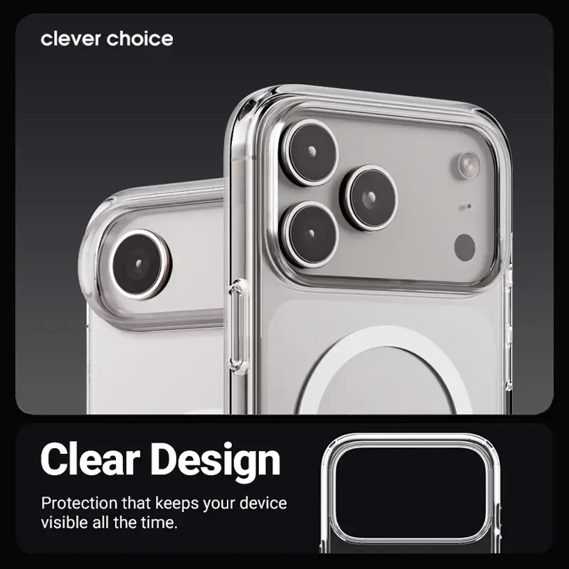 Crong Clear MAG kaitseümbris MagSafe'iga iPhone 17-le Läbipaistev CRGCLRMIP1763TRS