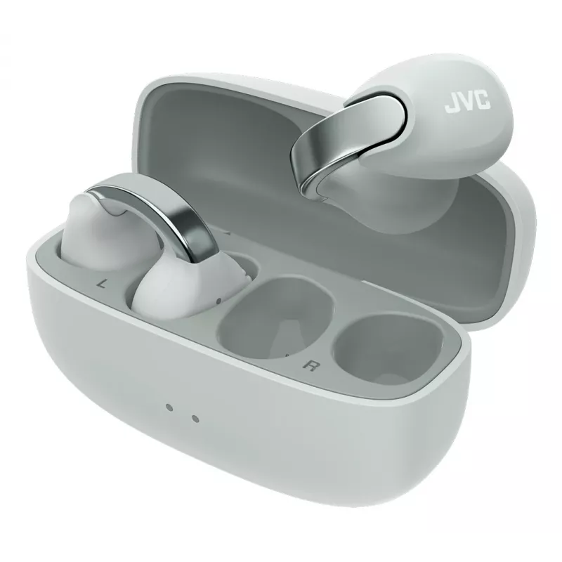 JVC HA-NP1T Kõrvaklapp True Wireless Stereo (TWS) Kõrva külge kinnitatav Kõnede ja muusika jaoks USB USB-C Bluetooth Hall, Hõbedane