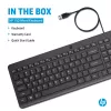 HP 150 juhtmega klaviatuur, täissuuruses (100%), juhtmega, USB, mehaaniline, QWERTY, must
