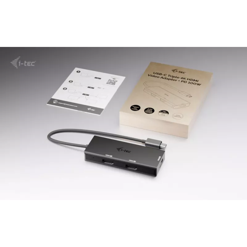 i-tec USB-C Triple 4K HDMI videoadapter, toiteedastus 100 W