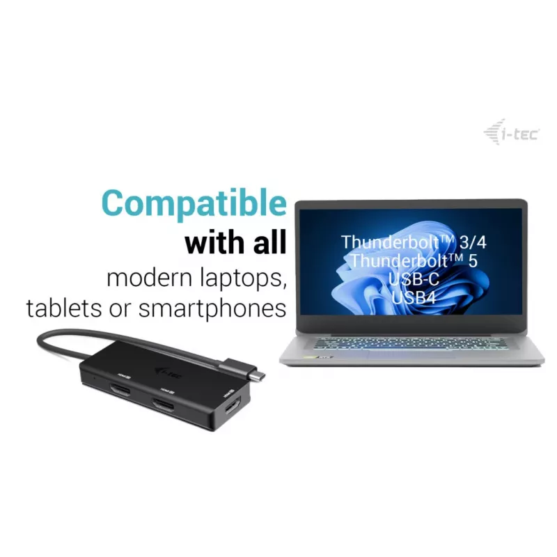 i-tec USB-C Triple 4K HDMI videoadapter, toiteedastus 100 W