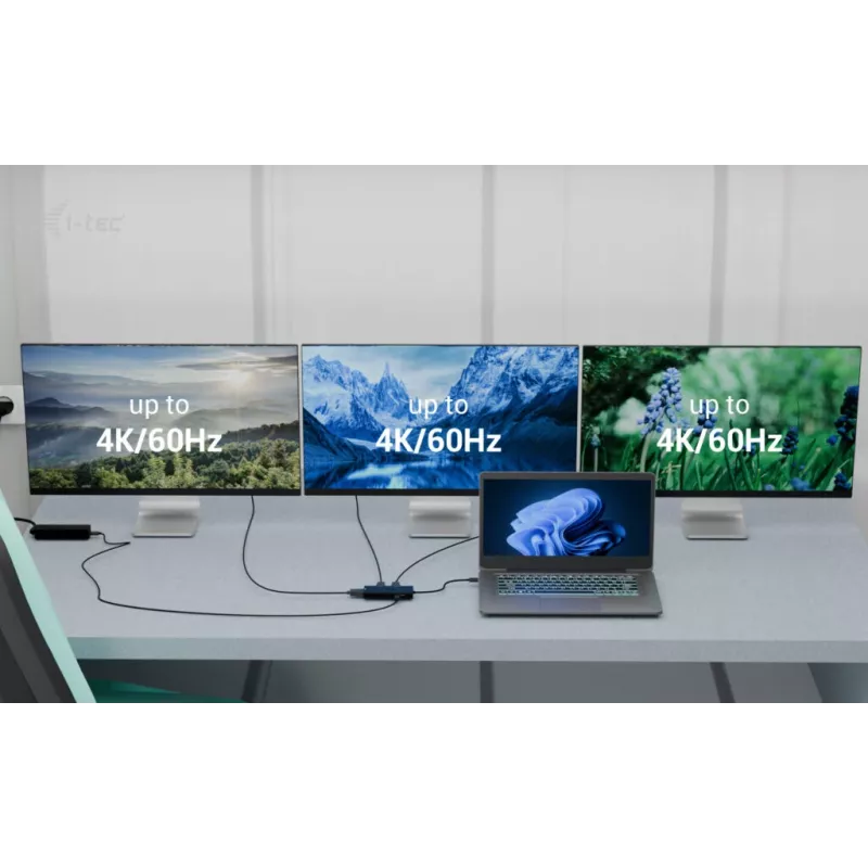 i-tec USB-C Triple 4K HDMI videoadapter, toiteedastus 100 W