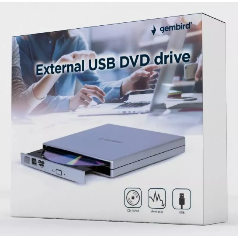 GEMBIRD väline USB DVD-seade, hõbedane