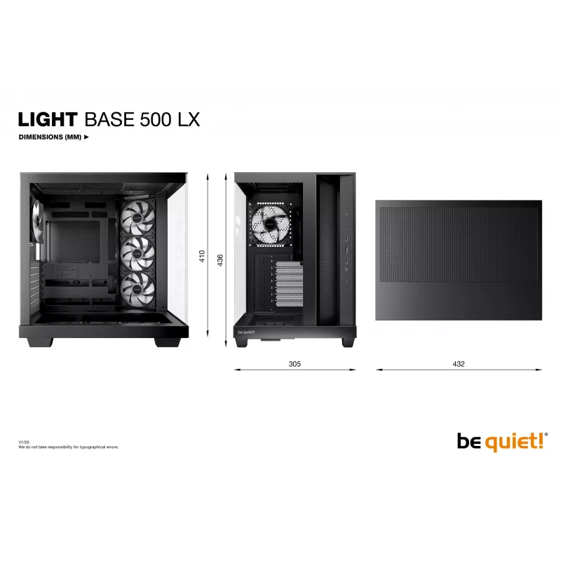 PC Case be quiet! Light Base 500 LX Must Midi Tower ATX 3x 120mm Fans