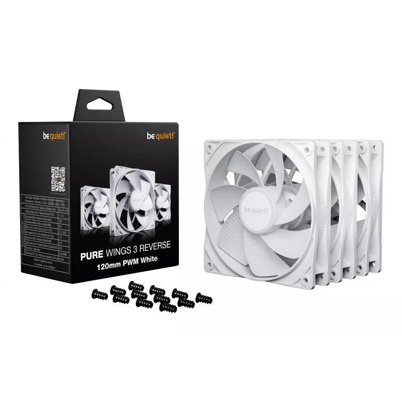 be quiet! Pure Wings 3 120mm | PWM Reverse Valge Triple-Pack Arvutikorpuse ventilaator 12 cm 3 tk