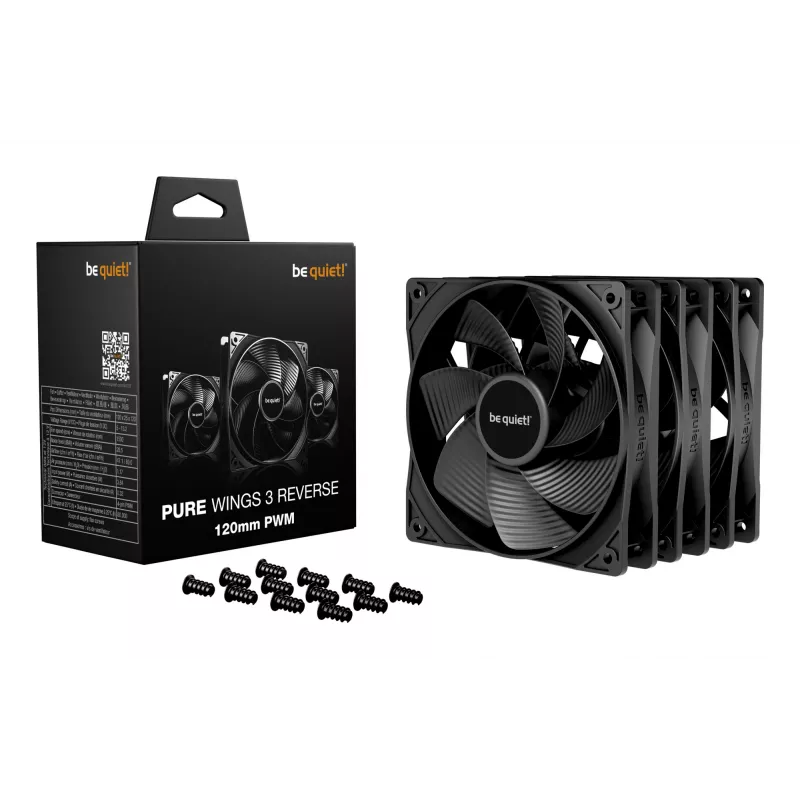 be quiet Pure Wings 3 120mm | PWM Reverse Triple-Pack Arvuti korpuse ventilaator 12 cm Must 3 tk