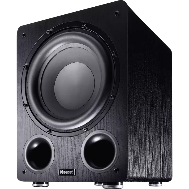 Aktiivne bassikõlar Magnat Alpha RS12 — 12-tolline draiver, 120 W RMS, 20–200 Hz, D-klass, must