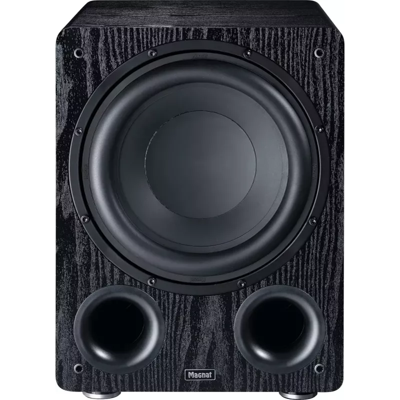 Aktiivne bassikõlar Magnat Alpha RS12 — 12-tolline draiver, 120 W RMS, 20–200 Hz, D-klass, must