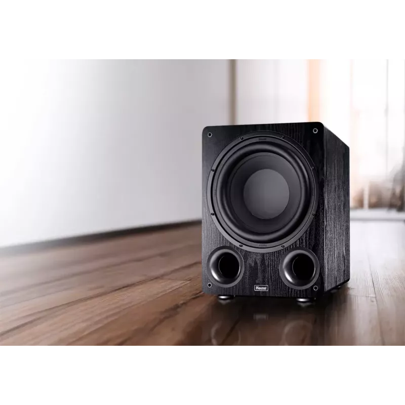 Aktiivne bassikõlar Magnat Alpha RS12 — 12-tolline draiver, 120 W RMS, 20–200 Hz, D-klass, must