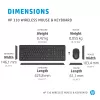 HP 330 juhtmevaba hiire ja klaviatuuri komplekt, täissuuruses (100%), juhtmevaba, RF-juhtmevaba, QWERTY, must, hiir kaasas