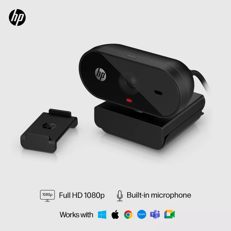 HP 320 FHD veebikaamera, 1920 x 1080 pikslit, Full HD, 30 kaadrit/s, Kodu, USB, must