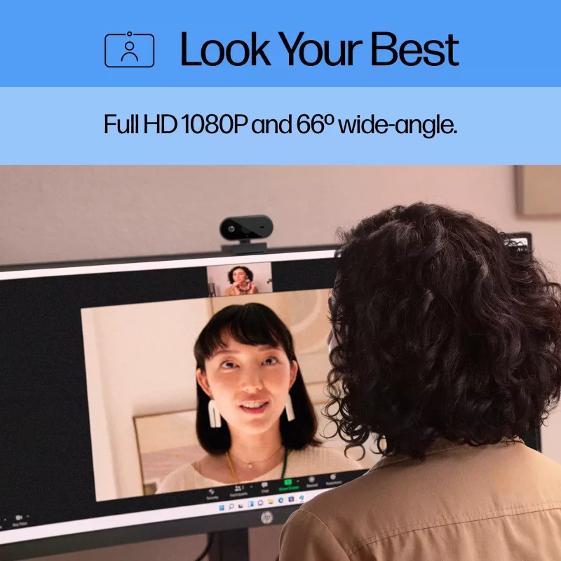 HP 320 FHD veebikaamera, 1920 x 1080 pikslit, Full HD, 30 kaadrit/s, Kodu, USB, must