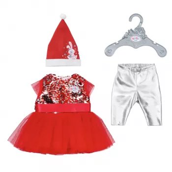 Nukukleit ZAPF BABY born Jõulukleit 43 cm nukkudele, tekstiil, mitmevärviline, kokkupandav, vanus 3–12