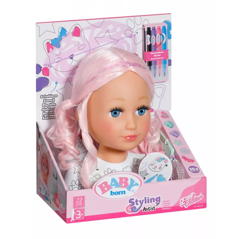 BABY born Styling Head Artist, meigi/soengu nukupäe, Naine, 3 aastat, Mitmevärviline