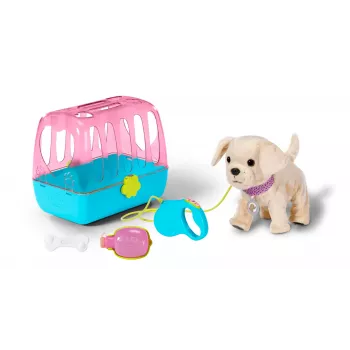 Nukukoer ZAPF BABY born My Dog Lucky koos karbiga – tekstiil/plastik, mitmevärviline, vanusele 3–12, vajab 4×AAA patareid