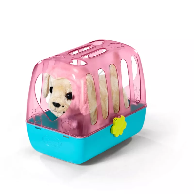 Nukukoer ZAPF BABY born My Dog Lucky koos karbiga – tekstiil/plastik, mitmevärviline, vanusele 3–12, vajab 4×AAA patareid