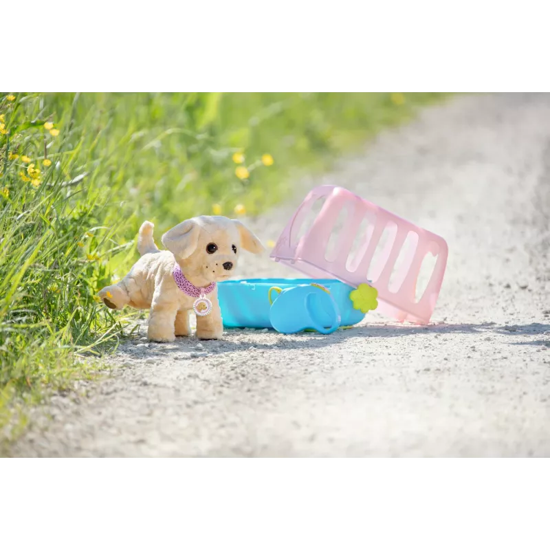 Nukukoer ZAPF BABY born My Dog Lucky koos karbiga – tekstiil/plastik, mitmevärviline, vanusele 3–12, vajab 4×AAA patareid